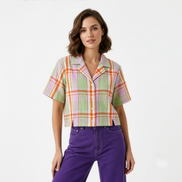 Cropped Camp Collar Shirt