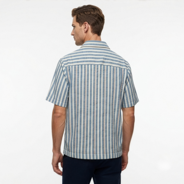 Striped Shirt With Kantha Detail