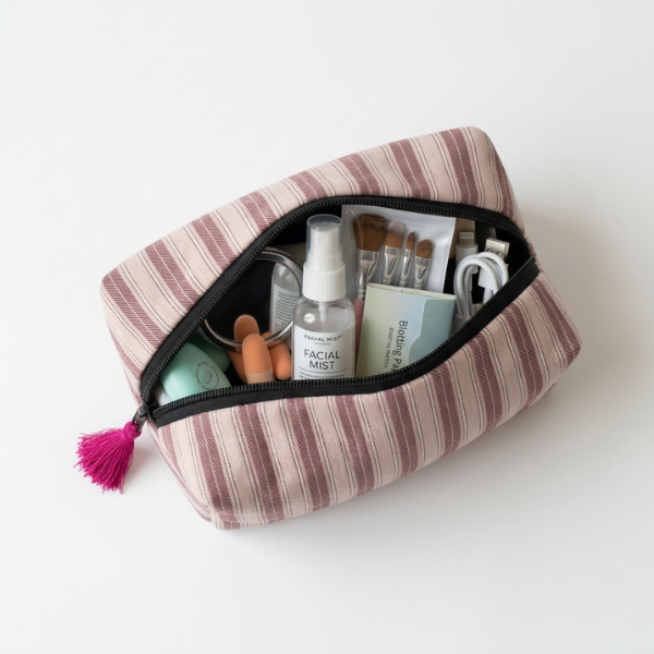 Striped Travel Pouch