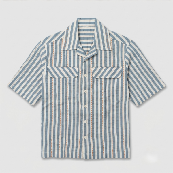 Striped Shirt With Kantha Detail