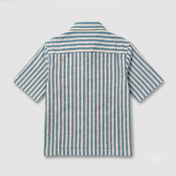 Striped Shirt With Kantha Detail