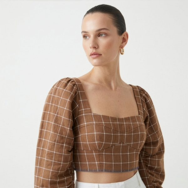 Puff Sleeve Crop Top