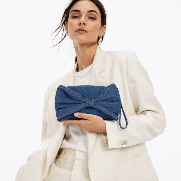 Denim Bow Bag Dark blue