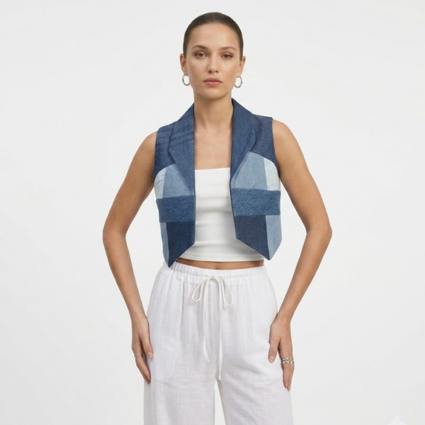 Structured Denim Vest