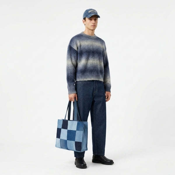 Denim Patchwork tote - Large