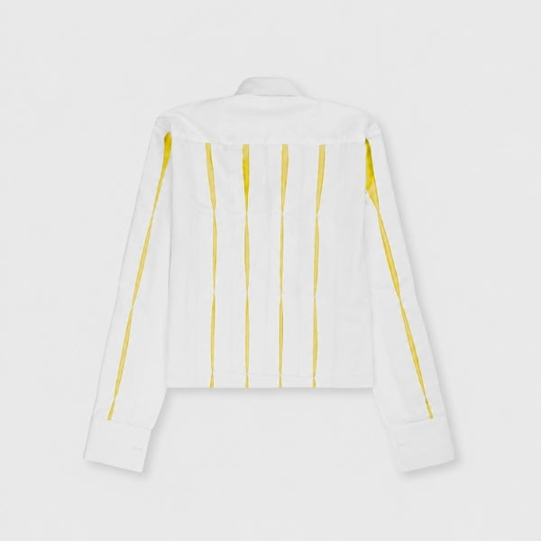 Cropped Pleated Shirt Yellow