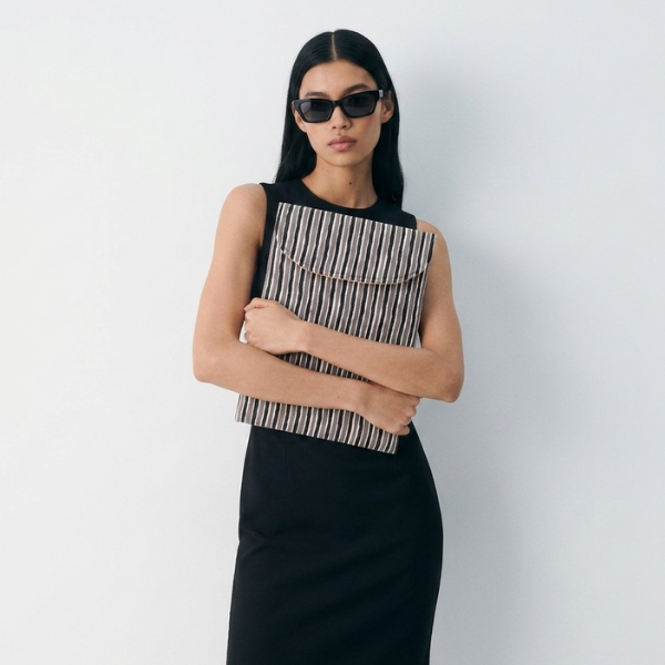 Striped Cotton Laptop Sleeve