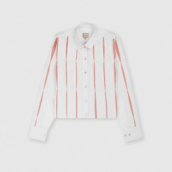 Cropped Pleated Shirt Pink