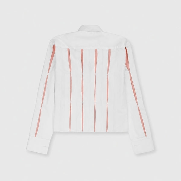 Cropped Pleated Shirt Pink