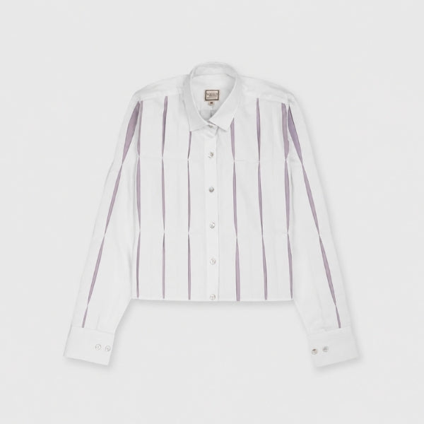 Cropped Pleated Shirt Lilac