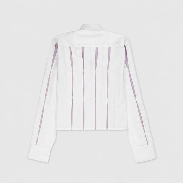 Cropped Pleated Shirt Lilac
