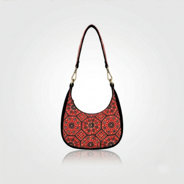 Ajrakh Shoulder Bag Red & Black
