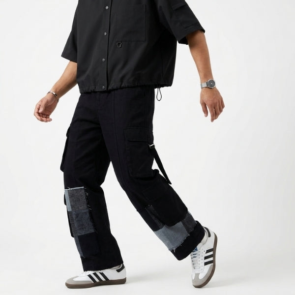 Patched Denim Cargos
