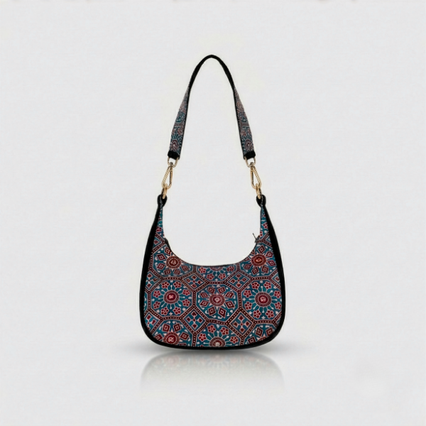 Ajrakh Shoulder Bag Blue & Black