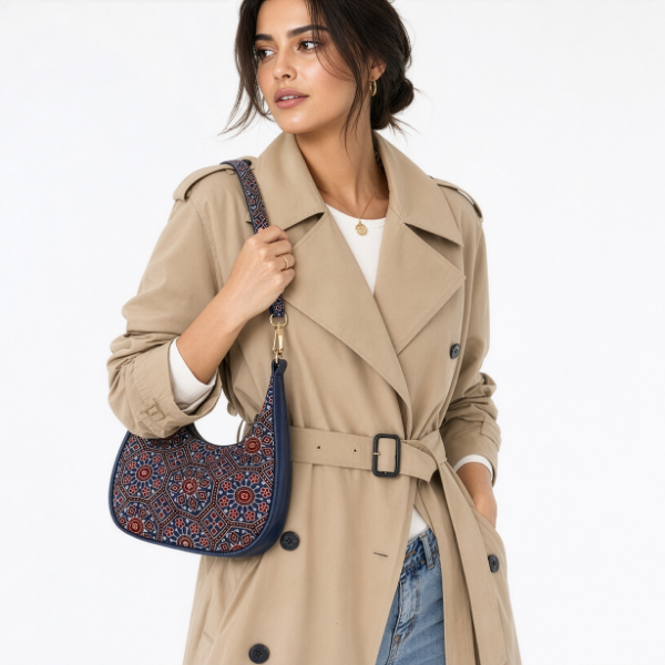 Ajrakh Shoulder Bag Blue