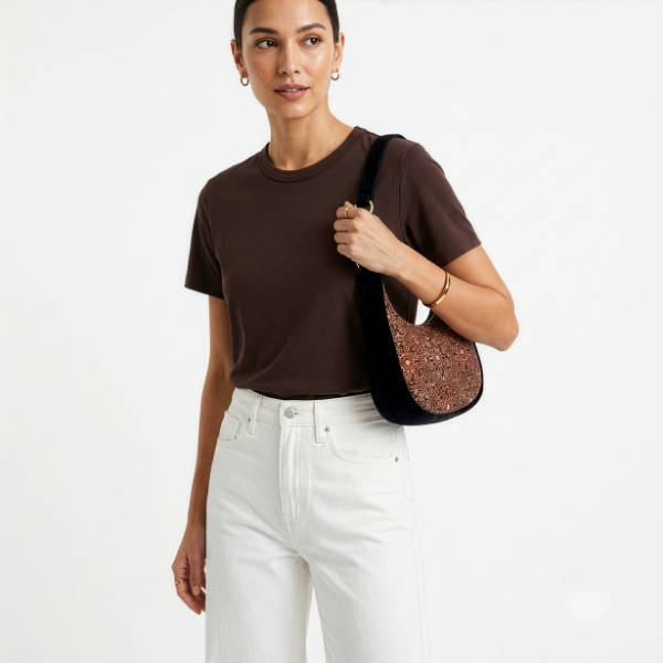 Ajrakh Shoulder Bag Brown