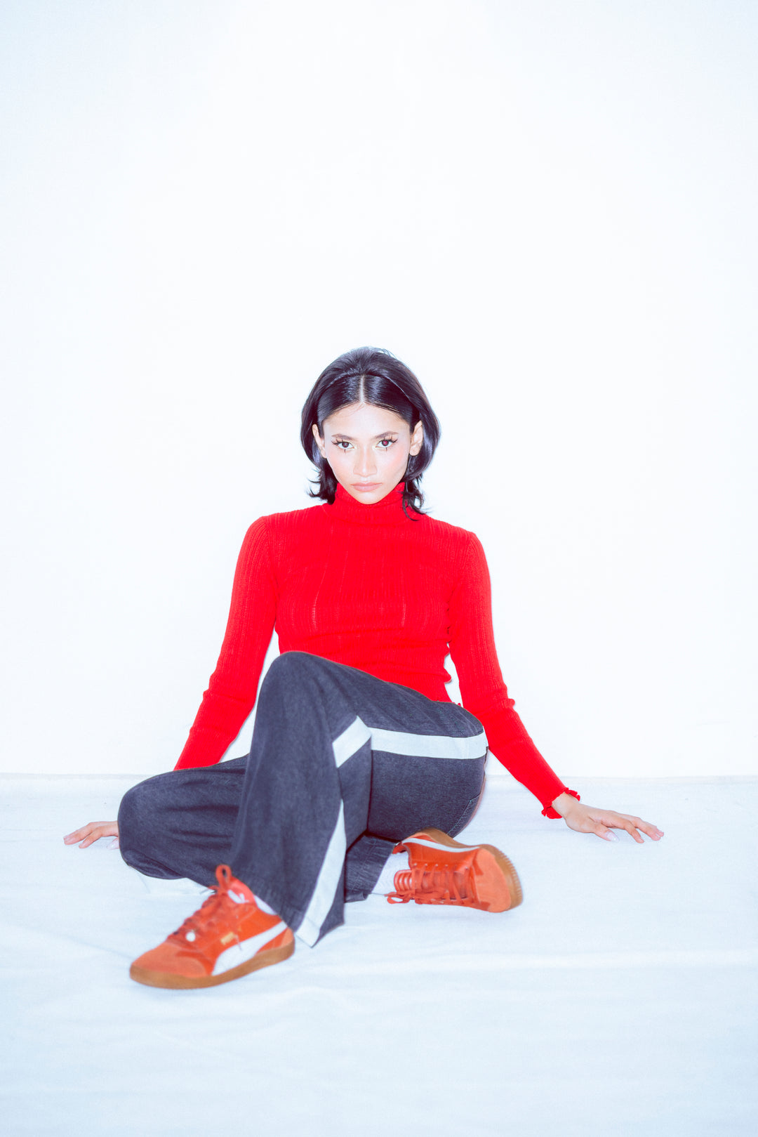 Flowy Denim with Side Stripe Detail