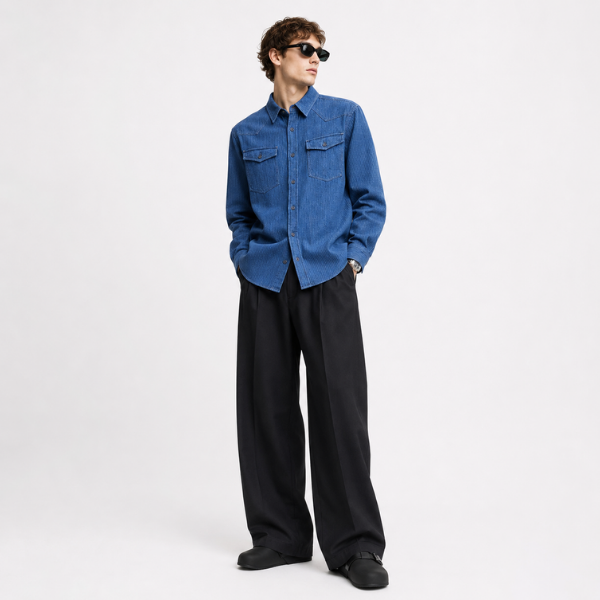 Contrast Denim Shirt