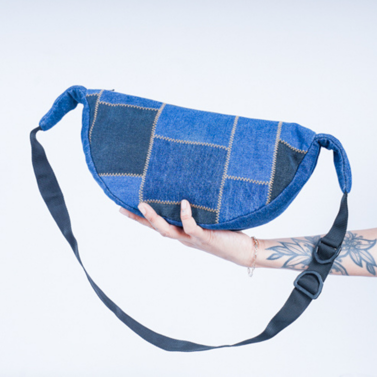 Patchwork Denim Fanny Pack