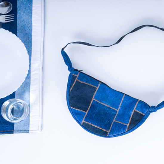 Patchwork Denim Fanny Pack