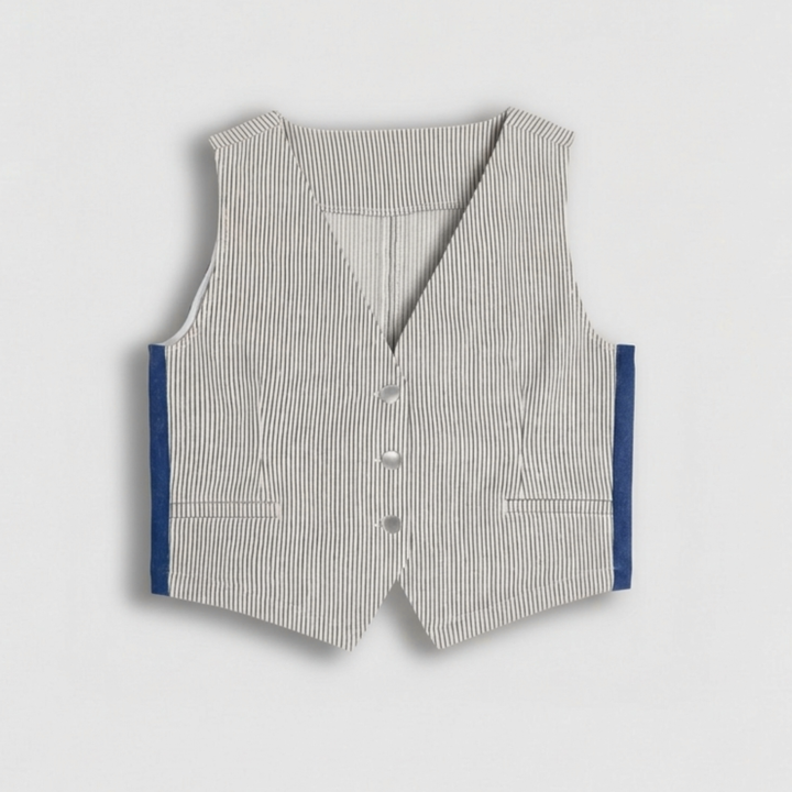 Denim Panel Tailored Waistcoat