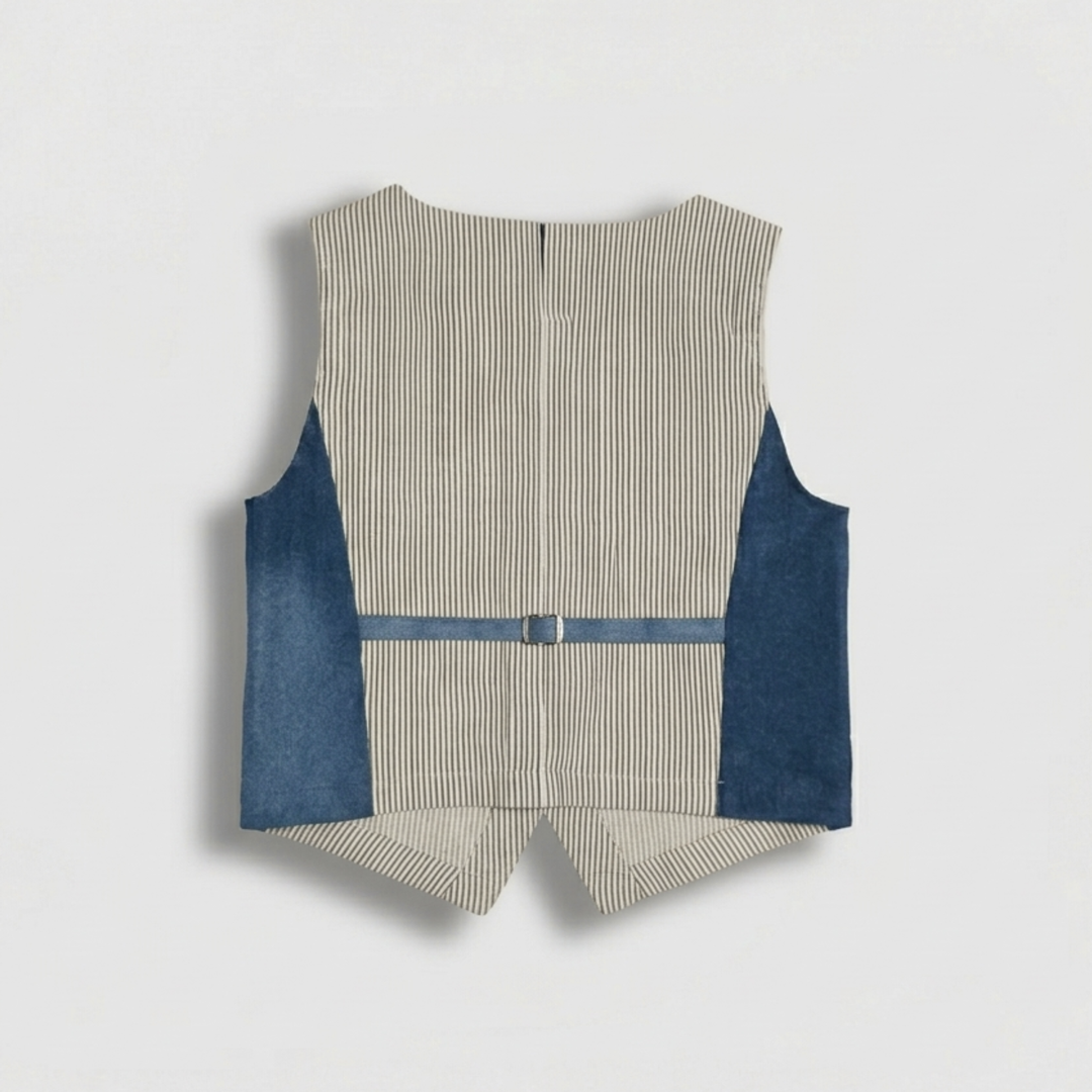 Denim Panel Tailored Waistcoat