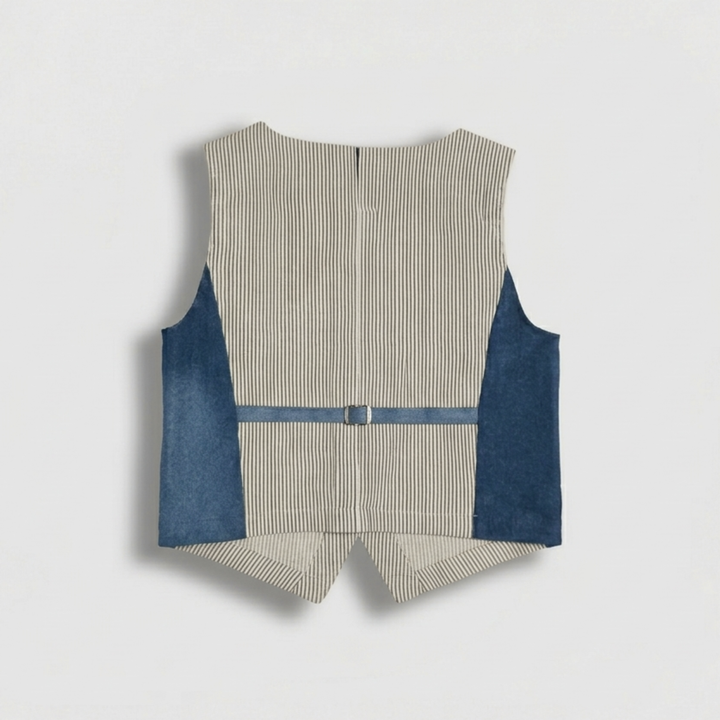 Denim Panel Tailored Waistcoat