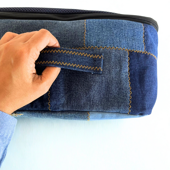 Patchwork Denim Travel Cube