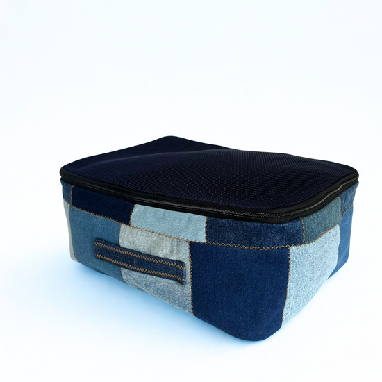Patchwork Denim Travel Cube