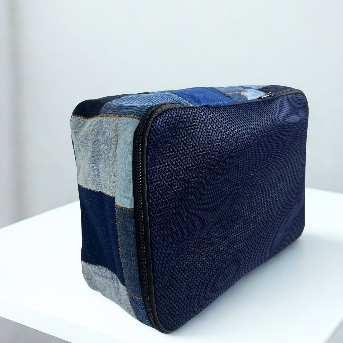 Patchwork Denim Travel Cube