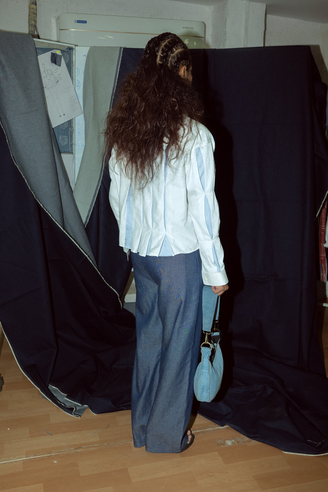 Cropped Pleated Shirt