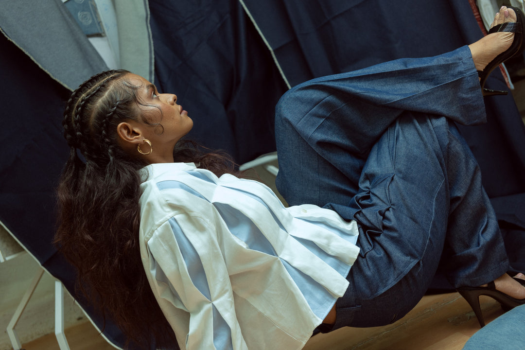 Cropped Pleated Shirt