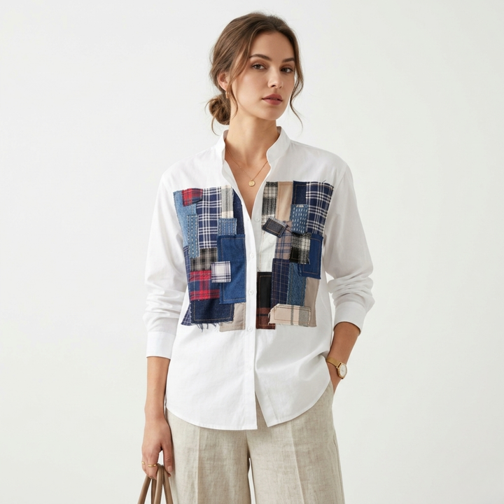 Kantha Patchwork Shirt White