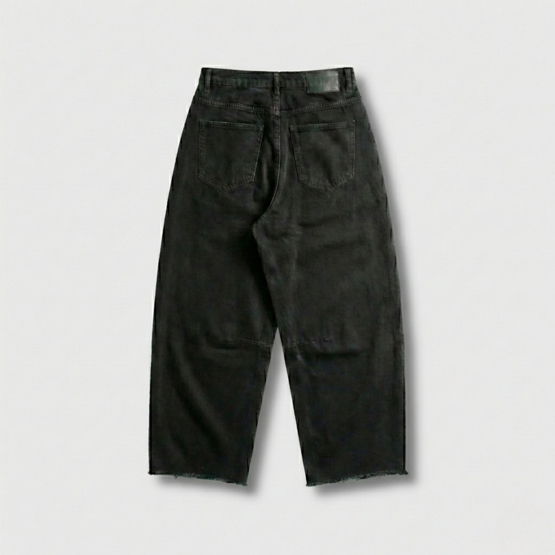 Denim With Pleated Side Panels