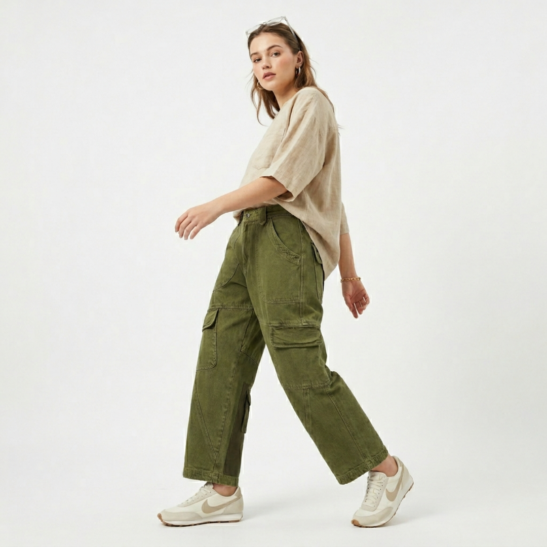 Olive Washed Cargo Pant