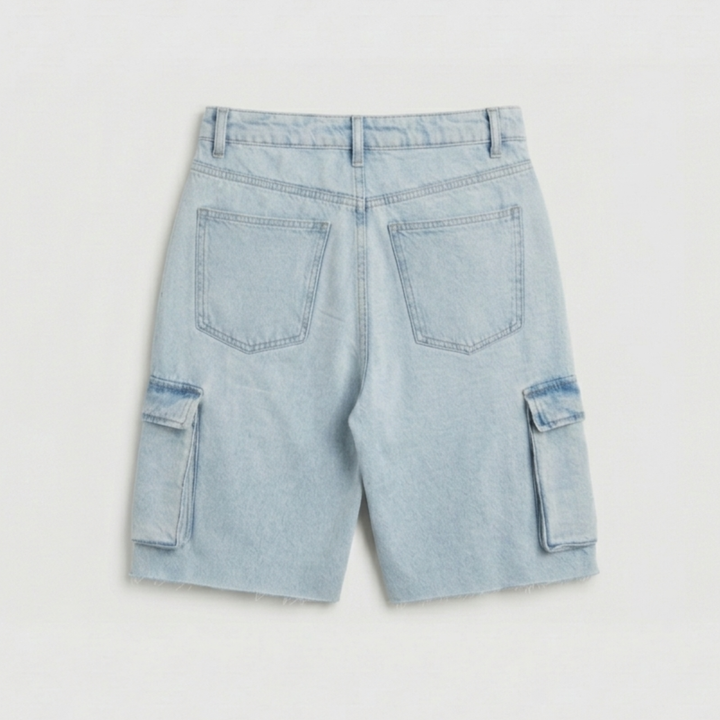 Bleached Blue Cargo Shorts