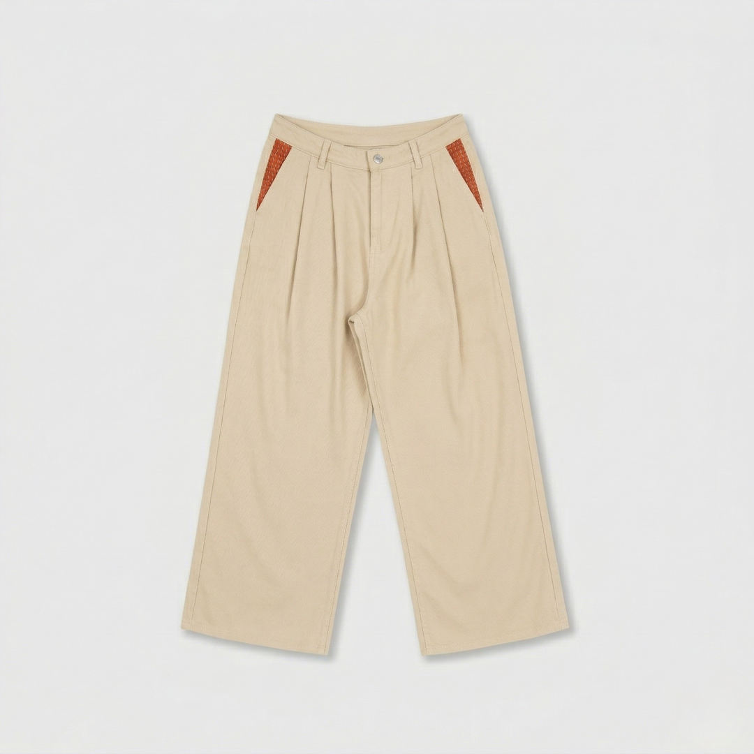 80's trouser with embroidered detail