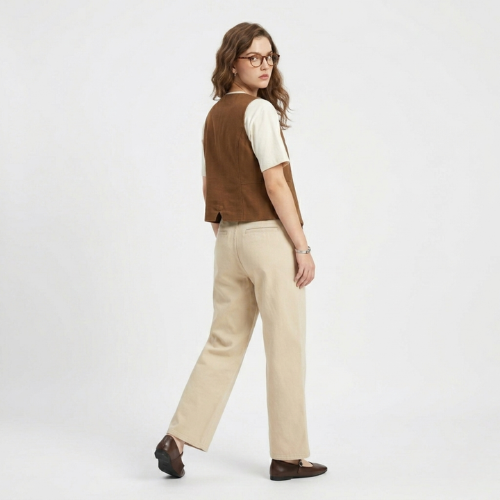 80's trouser with embroidered detail