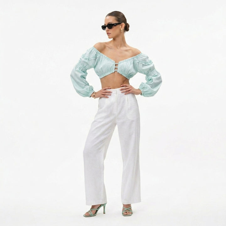 Peasant Crop Top Mint