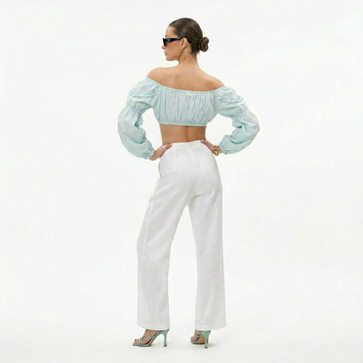 Peasant Crop Top Mint