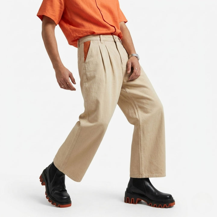 80's trouser with embroidered detail