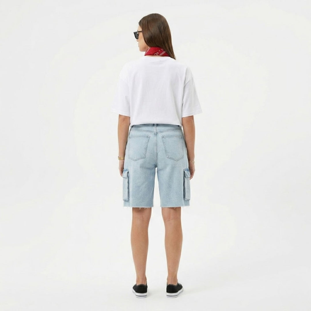 Bleached Blue Cargo Shorts