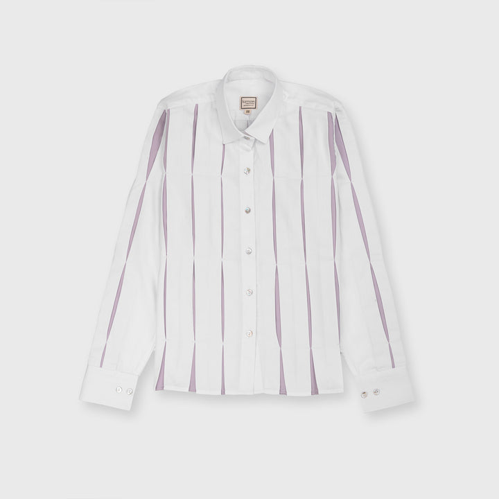 Cropped Pleated Shirt Lilac