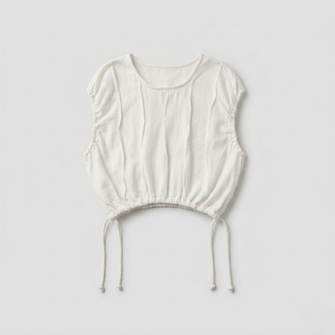 Textured Drawstring Top