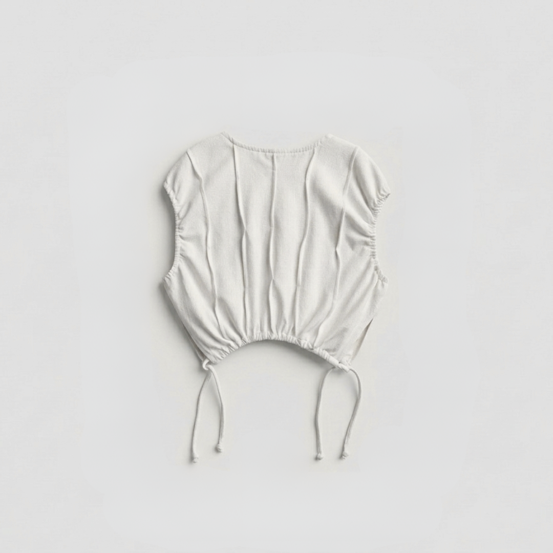 Textured Drawstring Top