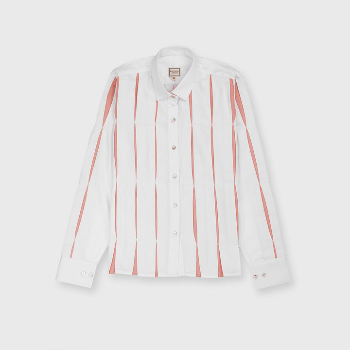 Cropped Pleated Shirt Pink