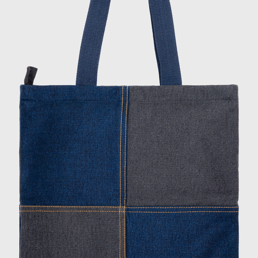 Denim Patchwork Tote - Small