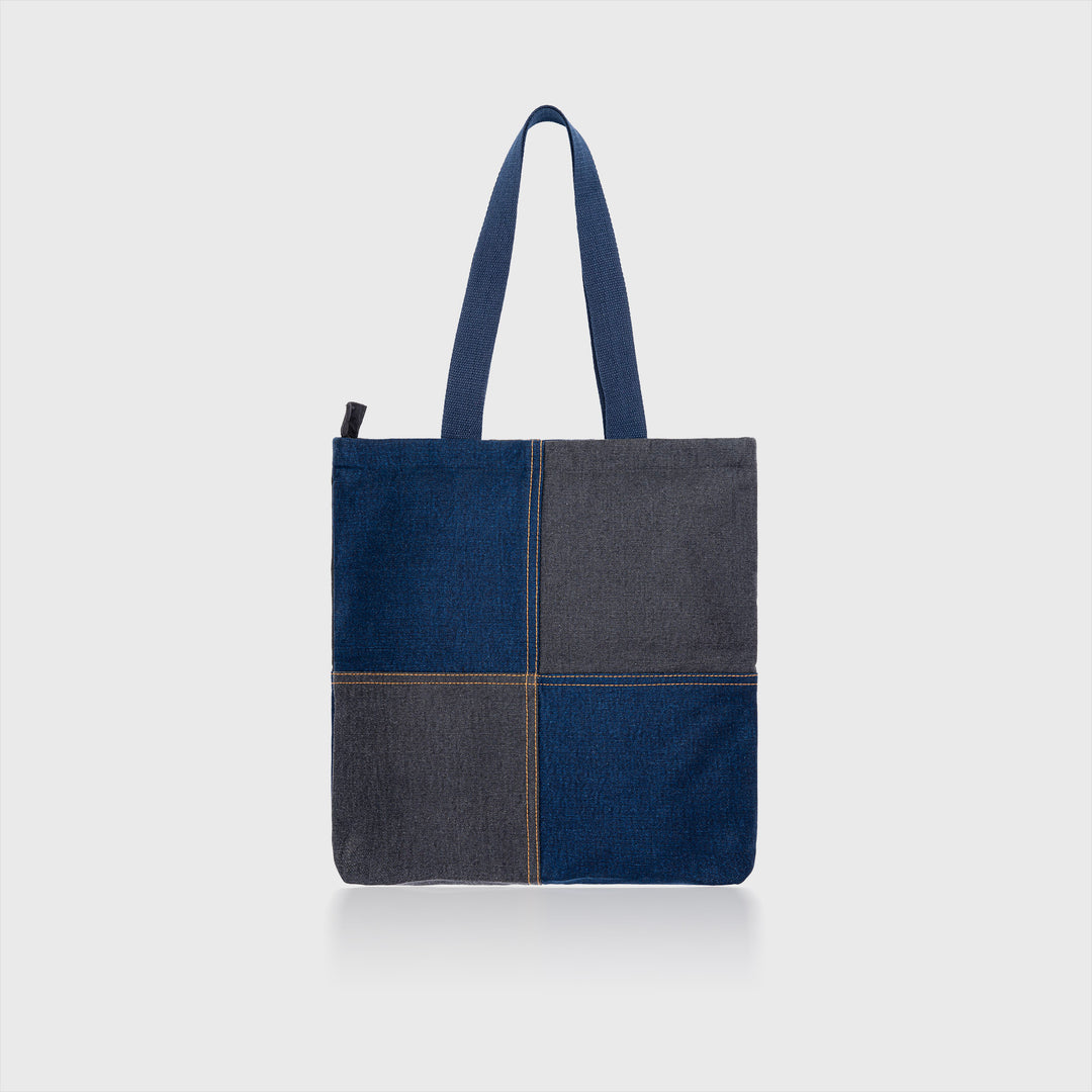 Denim Patchwork Tote - Small