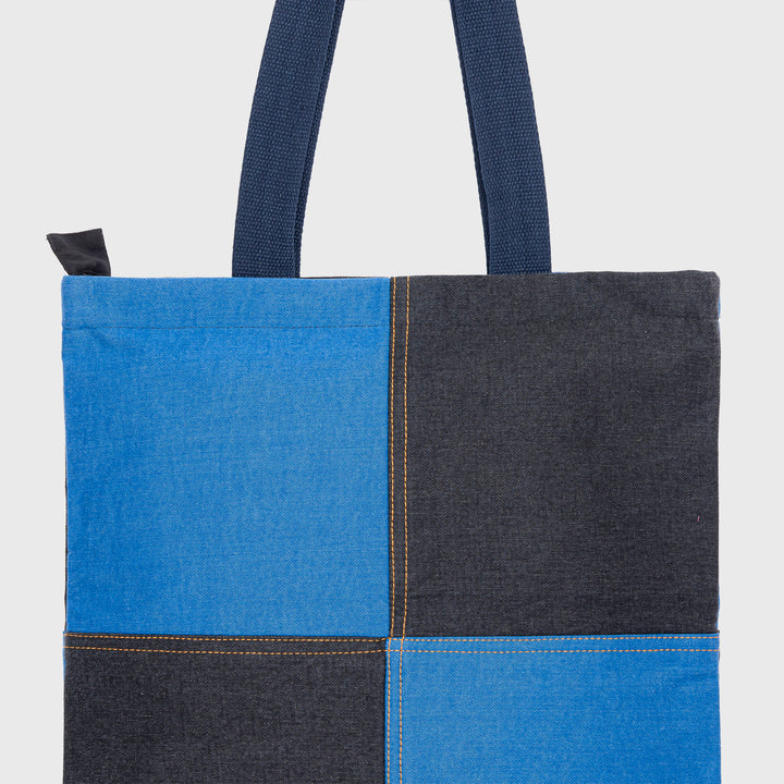 Denim Patchwork Tote - Small