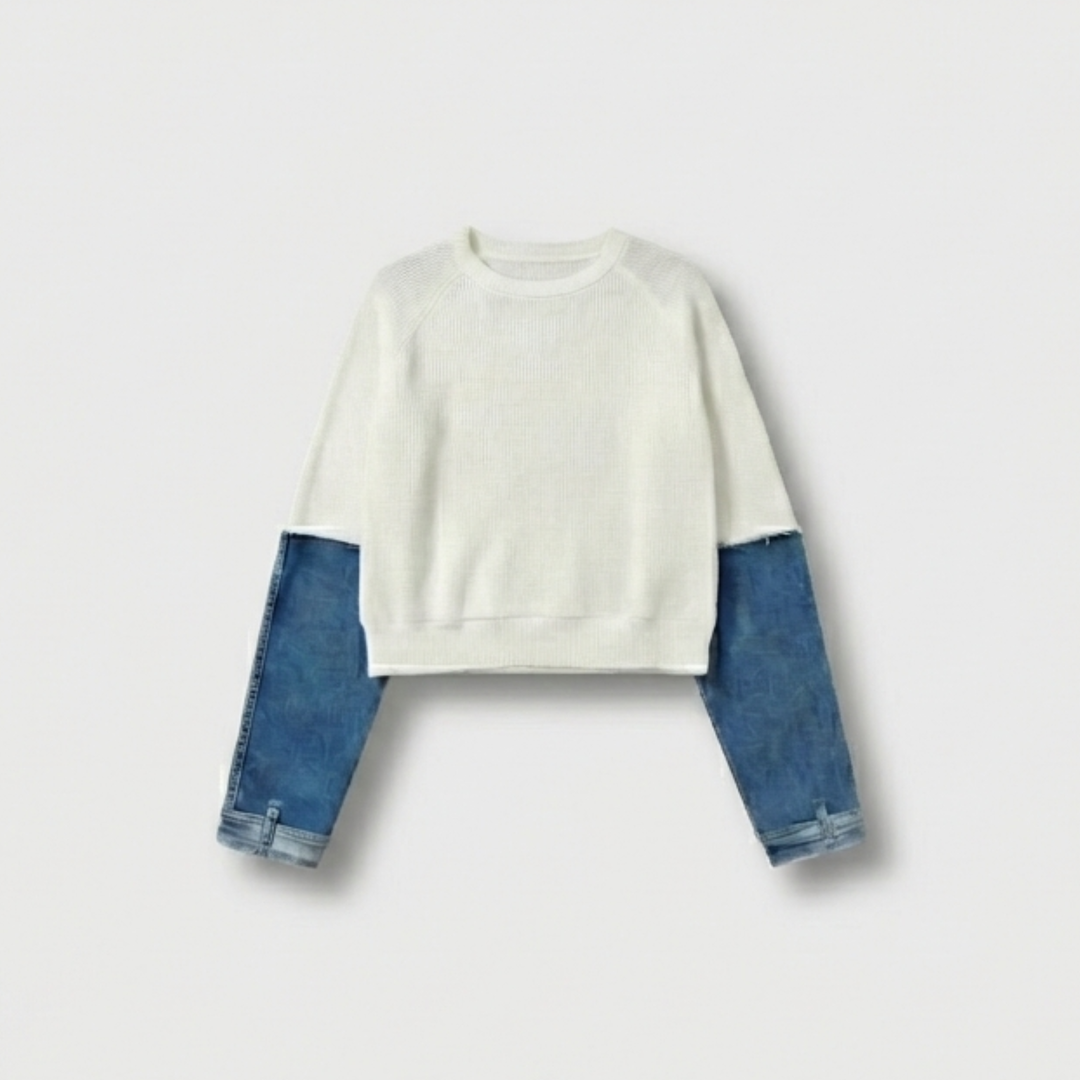 Sweatshirt with contrast sleeves